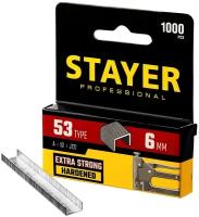 STAYER узкие тип 53 6 мм, 1000 шт, Скобы для степлера (3159-06)