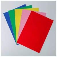 Набор цветной бумаги "Бархатная самоклеящаяся" 5 листов 5 цветов, 110 г/м2, 21х29,7 см