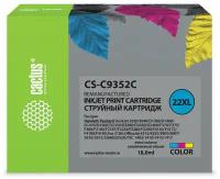 Картридж струйный Cactus CS-C9352C №22XL многоцветный (18мл) для HP DJ 3920/3940/D1360/D1460/D1470/D1560/D2330/D2360