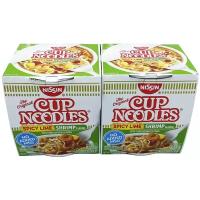Лапша быстрого приготовления Nissin Cup Noodles Spicy Lime Shrimps / Ниссин Кап Нудлс Спайси Лайм с Креветками 64 г. 2 шт. (США)