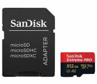 Карта памяти SanDisk MicroSDXC 512GB Extreme Pro UHS-I A2 V30 U3 200/140MB/s + SD-адаптер