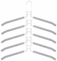 Вешалка-плечики трансформер, 5 плечиков, металл с покрытием, серые, BRABIX, 607475