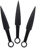 Нож кунай черный малый 23 см в обмотке (набор 3 штуки в чехле)