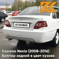 Бампер задний в цвет Daewoo Nexia N150 (2008-2016) GAZ - OLYMPIC WHITE - Белый