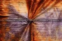 Ткань Бархат-велюр-стрейч батик сиренево-оранжевый с коричневым 0,5 м