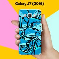 Силиконовый чехол на Samsung Galaxy J7 (2016) Акулы 10 / для Самсунг Галакси Джей 7 (2016)