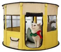 Манеж ZooWell Home, вольер для кошек и для собак желтый, 70х40 см