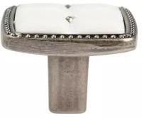 Ручка кнопка ELEGANT, керамическая, цвет старинное серебро (комплект из 9 шт)