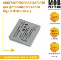 Аккумуляторная батарея для фотоаппарата Canon Digital IXUS (NB-4L) 3,7V 1200mAh
