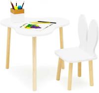 Комплект детской деревянной мебели стол "Клевер" и стул "Зайчик"