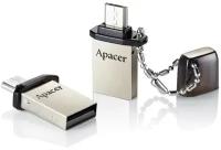 Флеш-карта USB накопитель Apacer 32GB AH173 OTG (USB+micro USB) silver