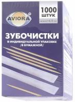 Зубочистки AVIORA бамбуковые в инд бумажной упаковке 1000 шт/уп (401-610) 1 шт