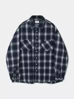 Овершот ANGLAN Ombre Check Pocket Big Shirt, Синий, One size