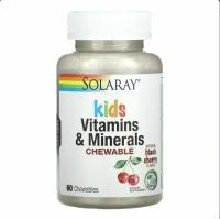 Solaray Kids Vitamins & Minerals, 60 жевательных таблеток, Черешня