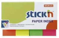 Stickn Закладки клейкие Неон, Бумажные, 4 цвета по 50 шт, 20 х 50 мм