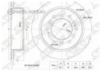 SAT ST-42431-60200 Диск тормозной (Зад) Toyota Land Cruiser Prado (J90,J120) 96-09 / Lexus GX470 02-09 / Toyota 4Runner