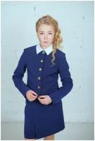 Школьный жакет для девочки Инфанта, модель 80714, цвет синий, размер 176/96
