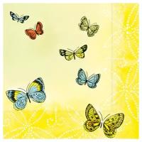 Салфетки Бабочки 3-слойные 33х33см 20 шт
