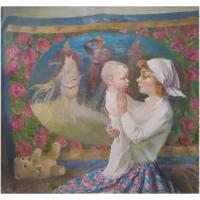 Картина Александр Гродсков «Материнство», 100х105см, холст масло, авторская живопись, современное искусство, художник