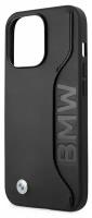 BMW для iPhone 13 Pro чехол Signature Genuine leather with cardslot Hard Black