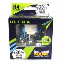 Лампа галогенная маяк ULTRA SUPER WHITE +30% 12V H4 60/55W 2 шт 82420SW30
