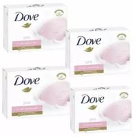 Dove Крем мыло увлажняющее и питающее Объятия нежности Pink 135 г х 4 шт / Крем-мыло кусковое туалетное Дав