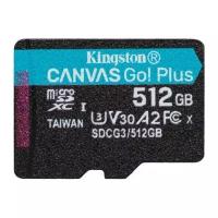 Kingston Карта памяти microSDXC Canvas Go Plus, 512 Гб, UHS-I, U3, V30, A2, без адаптера