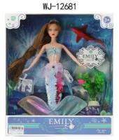 Кукла ABtoys Emily Русалочка (топ и перламутровый хвост), аксессуары, 30см WJ-12681