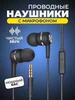 Наушники проводные вакуумные с микрофоном 3.5 jack