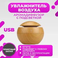 Аромадиффузор-ночник с подсветкой Ultrasonic Aroma Humidifier, бежевый