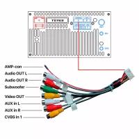 Разъём RCA 20 pin для автомагнитолы Андроид, подключение микрофона, усилителя, AUX, сабвуфера, линейный выход Андроид Teyes, Wide Media