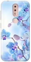 GOSSO Ультратонкий силиконовый чехол-накладка для Nokia 4.2 с принтом "Голубые орхидеи"