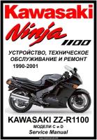 Руководство по ремонту Мото Сервис Мануал на мотоцикл Kawasaki ZZR1100 (1990-2001) на русском языке