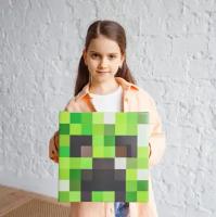 Картонная маска Крипера из игры Майнкрафт/Minecraft