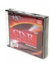 VS Диск CD-R VS 700Mb 52x Slim Case, 5шт