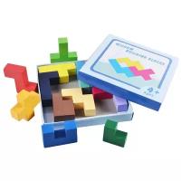 Головоломка S+S Toys развивающая деревянная игрушка, 3D, тетрис кубик 2 в одном, игра для мальчиков и девочек