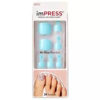 Kiss Твердый лак Импрессс Педикюр "Голубые мечты", Impress Toe Nails BIPT030