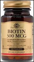 Solgar, Biotin 300 mcg, 100 tabs