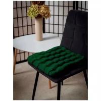 Ортопедическая подушка  подушка из гречневой лузги  подушка на стул  подушка для сидения на стуле  сиденье для стула  зеленая 40х40