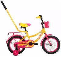 Велосипед FORWARD FUNKY 14 (1 ск.) 2021, желтый/фиолетовый
