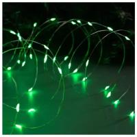 Светодиодная гирлянда Нить (Роса) 12 вольт 10 метров. Цвет свечения Зеленый