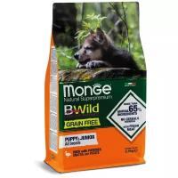 Monge Dog BWild Grain Free сухой беззерновой корм для щенков всех пород с мясом утки и картофелем 2,5 кг