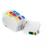 Перезаправляемые картриджи для Epson Stylus WF-7015, SX535WD, BX305F, SX525WD, B42WD, BX625FWD, WF-7515, WF-7525 с авто-чипами