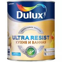 Краска для стен и потолков Dulux Ultra Resist Кухня и Ванная база BW, белая, матовая (1л)