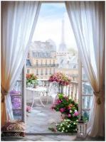 Фотообои виниловые на флизелиновой основе Polimar "Вид из окна на Париж", Арт.72-025, 200см х 270см (ШхВ)