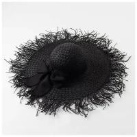 Шляпа женская MINAKU "Summer mood", размер 56-58, цвет черный