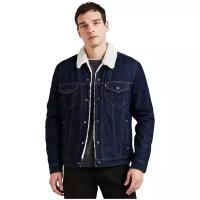 Джинсовая куртка Levi's Type III Sherpa Trucker, размер S, синий, красный