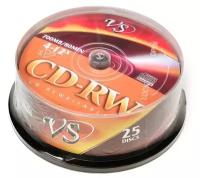 VS Диск CD-RW VS 700Mb 4-12x Cake Box, 25шт