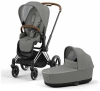 Детская коляска Cybex Priam IV 2 в 1 Soho Grey шасси Chrome Brown