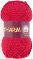 Пряжа Vita cotton Charm красный (4504), 100%мерсеризованный хлопок, 106м, 50г, 1шт